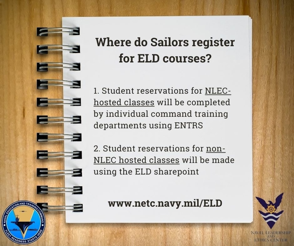 Where do Sailors Register for ELD Courses