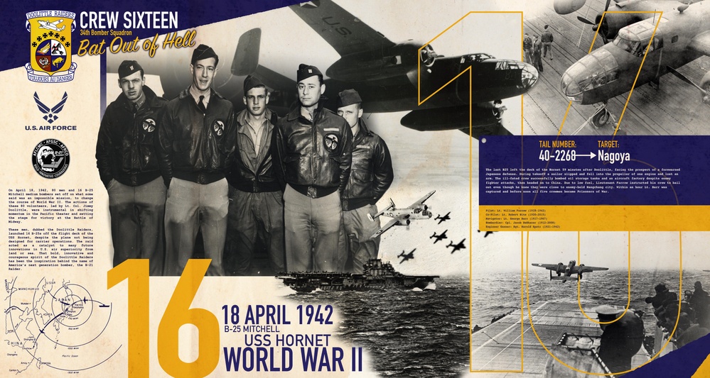 Doolittle Raiders Heritage Mural: Crew 16 - Bat Out of Hell