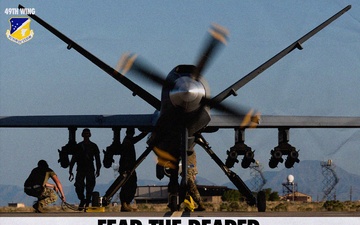 MQ-9 Reaper retro advertisement graphic