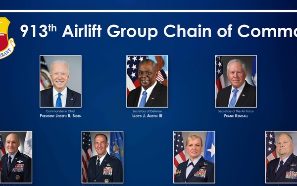 913th Airlift Group Chain of Command Poster