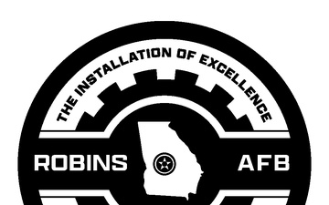 Branded logo representing Team Robins AFB in Black