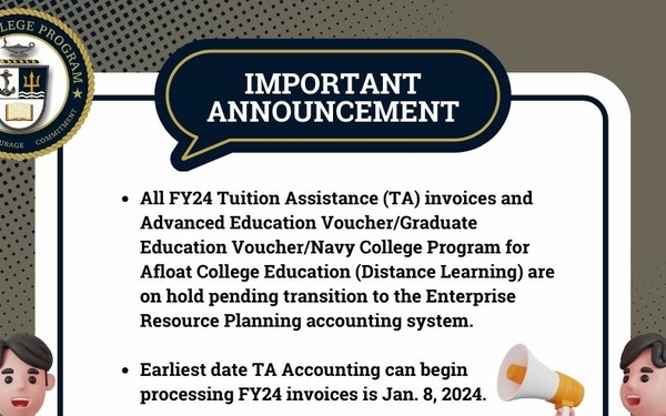 Tuition Assistance Accounting Transitions to New System, Delays FY24 Voucher Processing