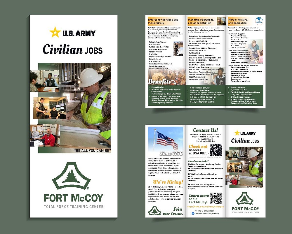 US Army Civilian Jobs - Trifold Brochure