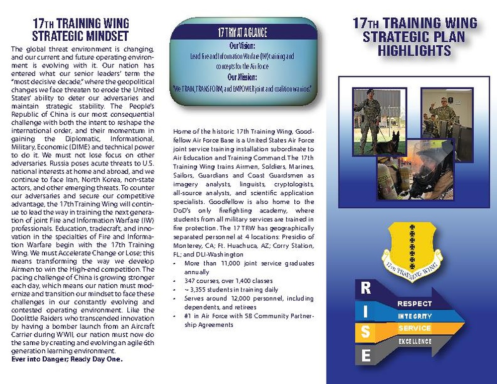 17th Training Wing Strat Plan Trifold