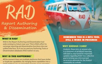 RAD Report Authoring and Dissemination Flyer