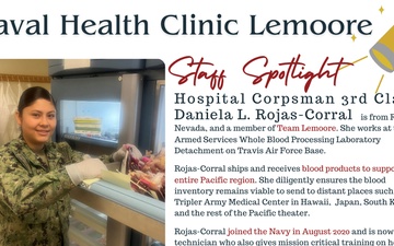 NHC Lemoore staff spotlight: Hospital Corpsman 3rd Class Danie﻿la L. Rojas-Corral