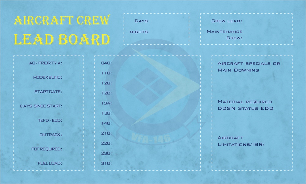 Aircraft Crew Lead Board