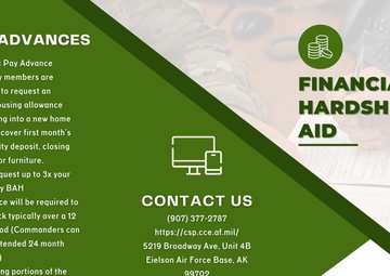 Eielson financial hardships resource brochure