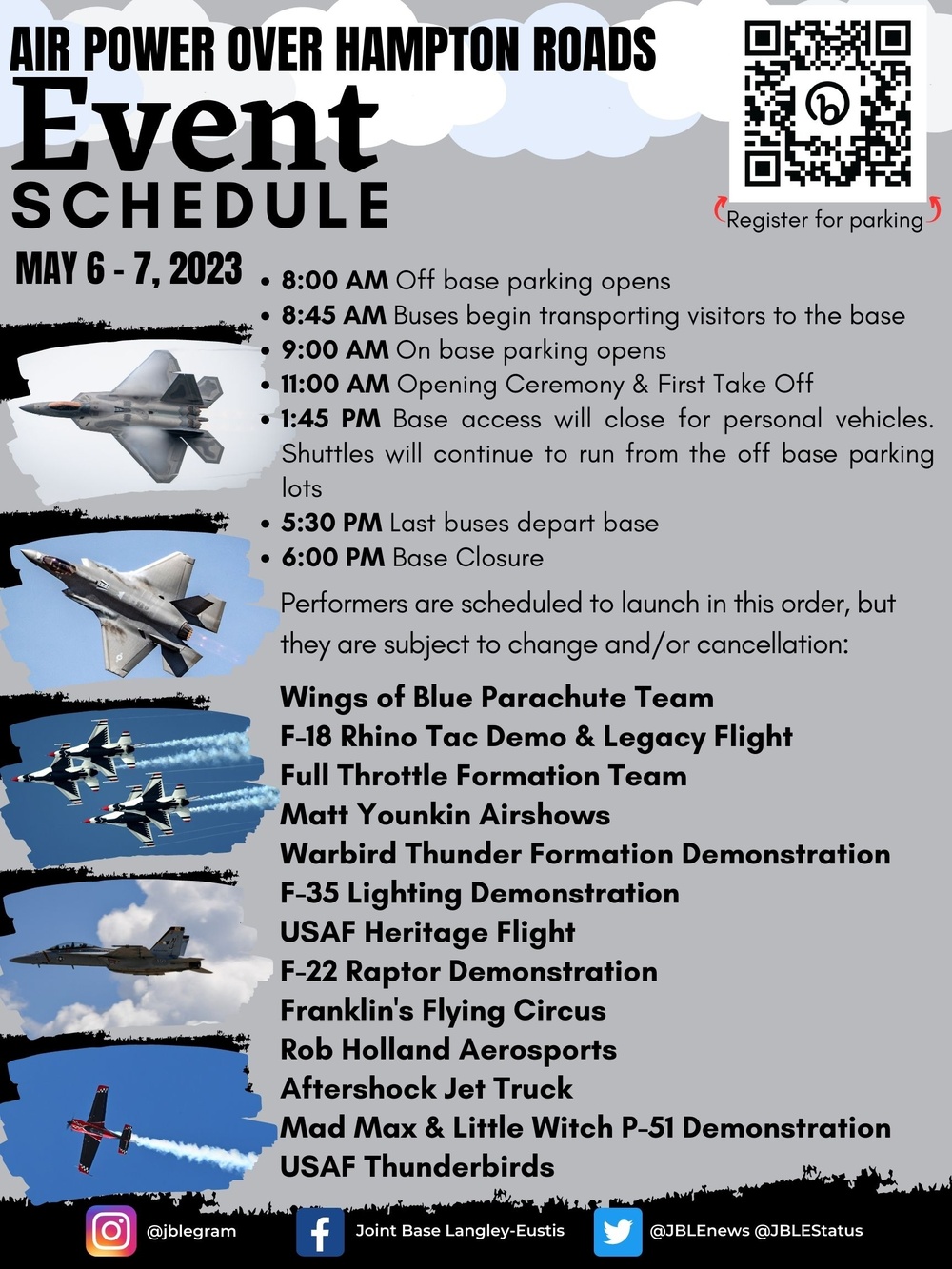 Air Power Over Hampton Roads Schedule of Events