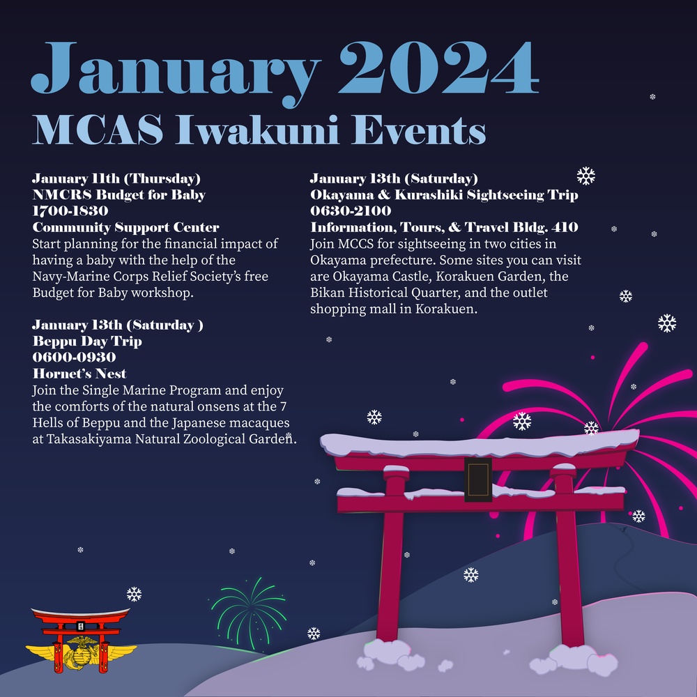 Marine Corps Air Station Iwakuni January 2024 Event Calendar