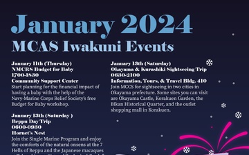 Marine Corps Air Station Iwakuni January 2024 Event Calendar