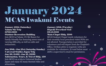 Marine Corps Air Station Iwakuni January 2024 Event Calendar