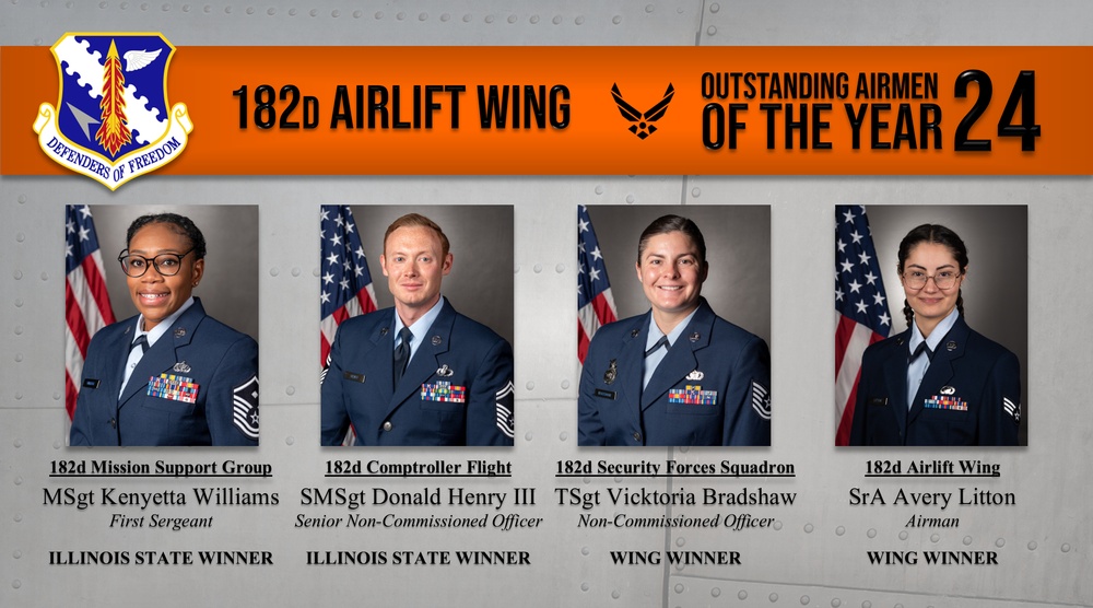 2024 Outstanding Airmen of the Year for the 182nd Airlift Wing