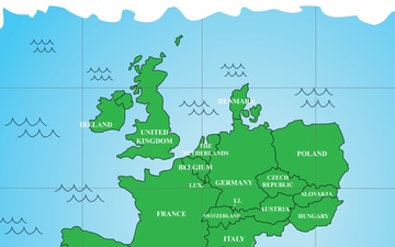 Ramstein Road Trips - partial European map