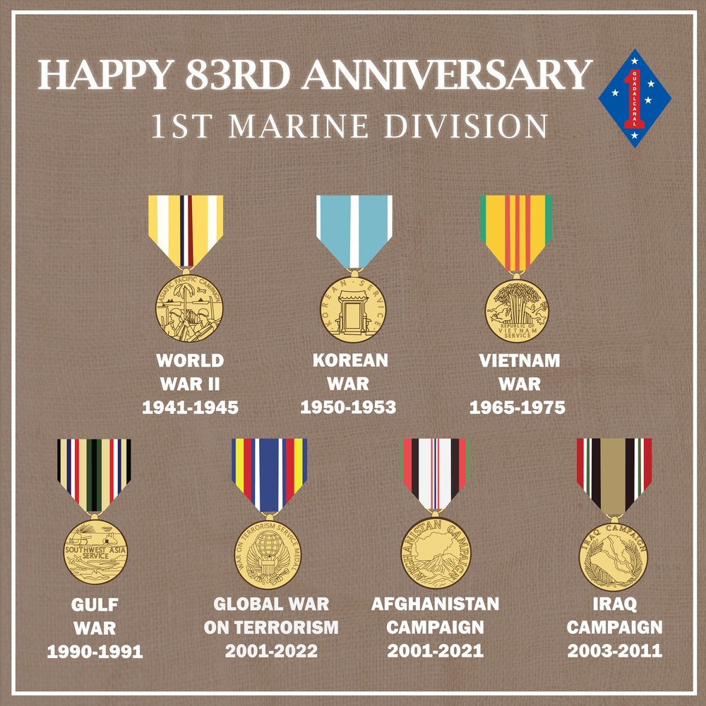 1st Marine Division anniversary poster