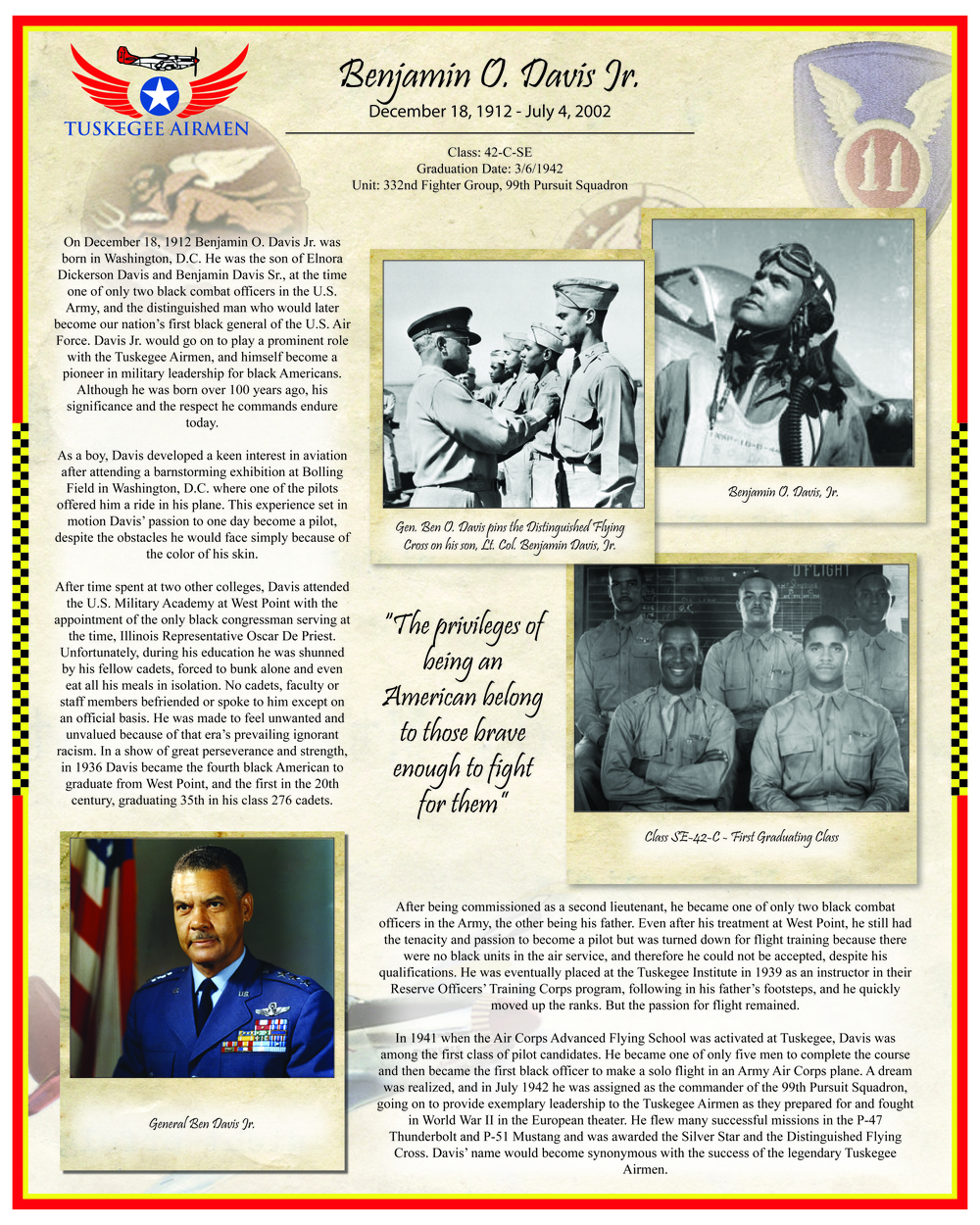 Tuskegee Airmen Poster Series – Benjamin O. Davis Jr.