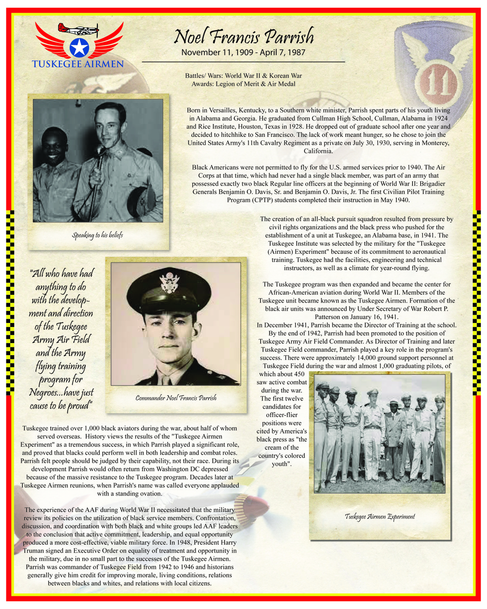 Tuskegee Airmen Poster Series – Noel Francis Parrish