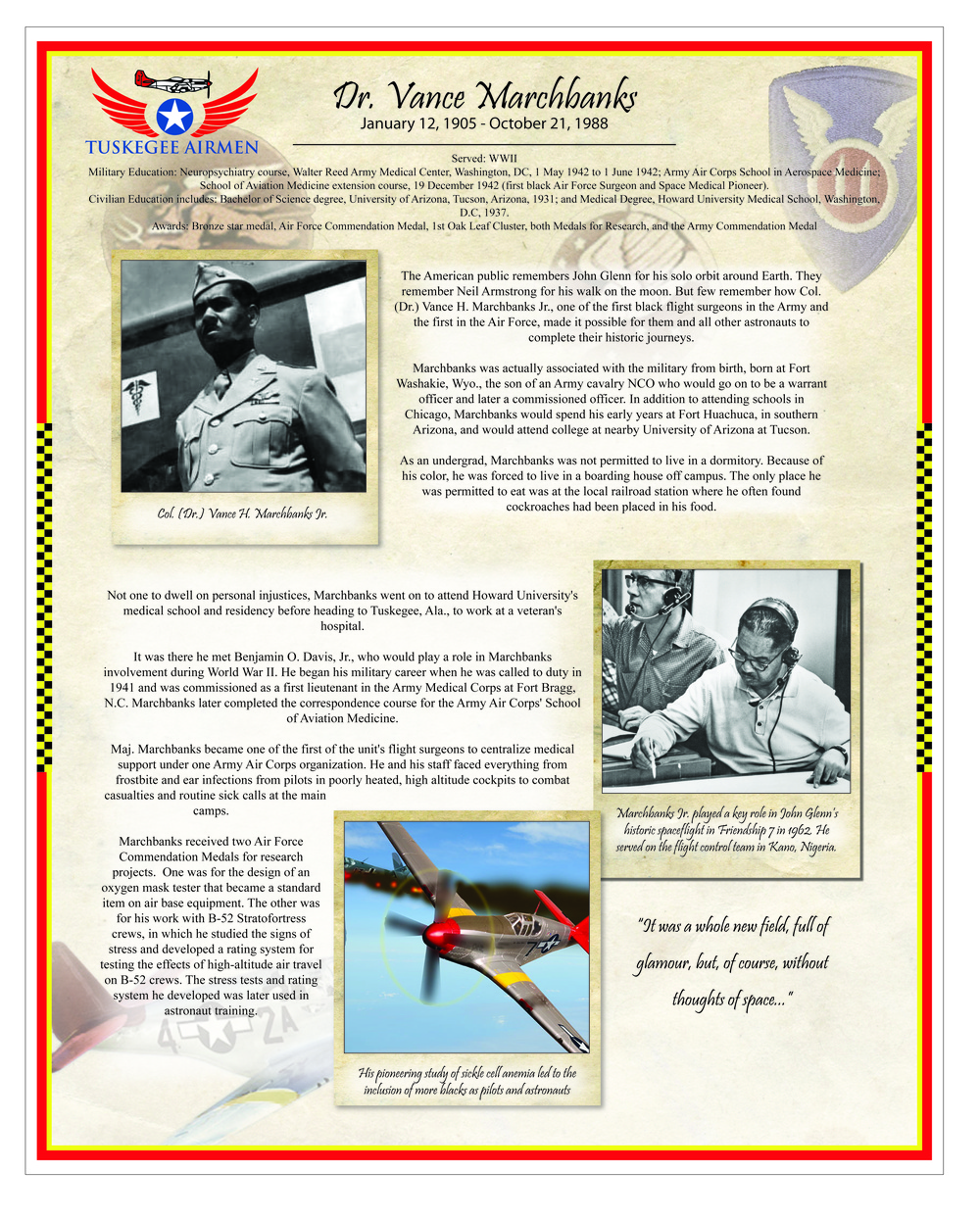 Tuskegee Airmen Poster Series – Dr. Vance Marchbanks