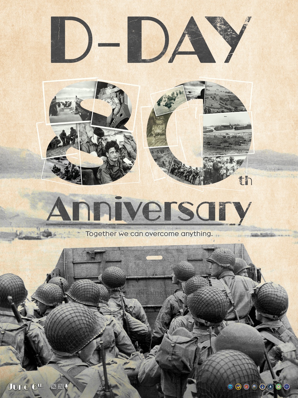 D-Day 80th Anniversary Poster - Together we can overcome anything