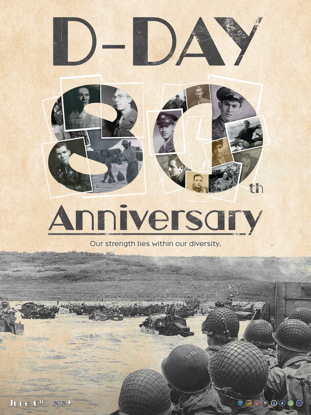 D-Day 80th Anniversary Poster - Our strength lies within our diversity