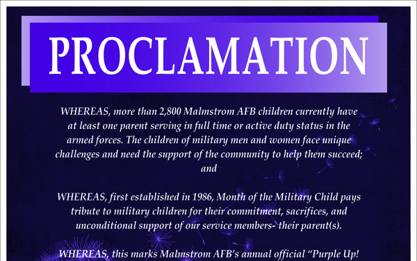 Month of the Military Child Proclamation Poster
