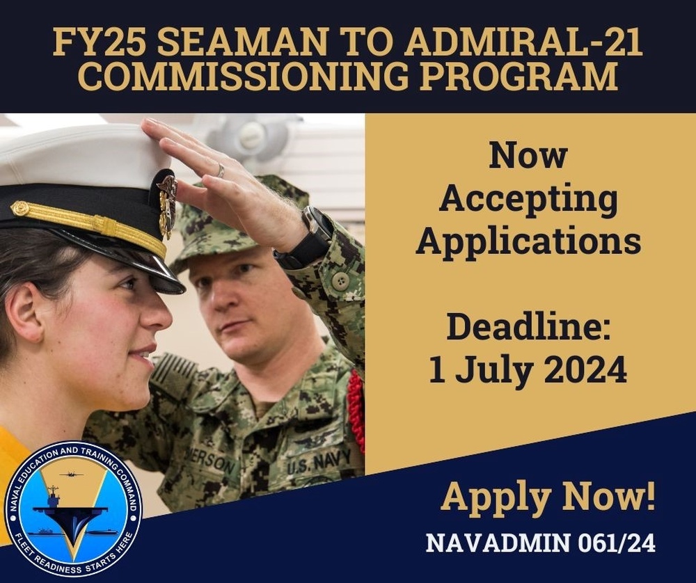 Fiscal Year 2025 Seaman to Admiral-21 Commissioning Program Announcement