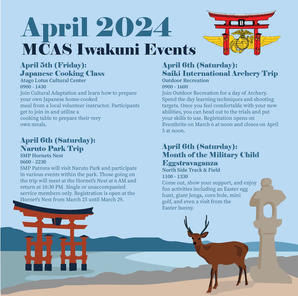 Marine Corps Air Station Iwakuni April 2024 calendar