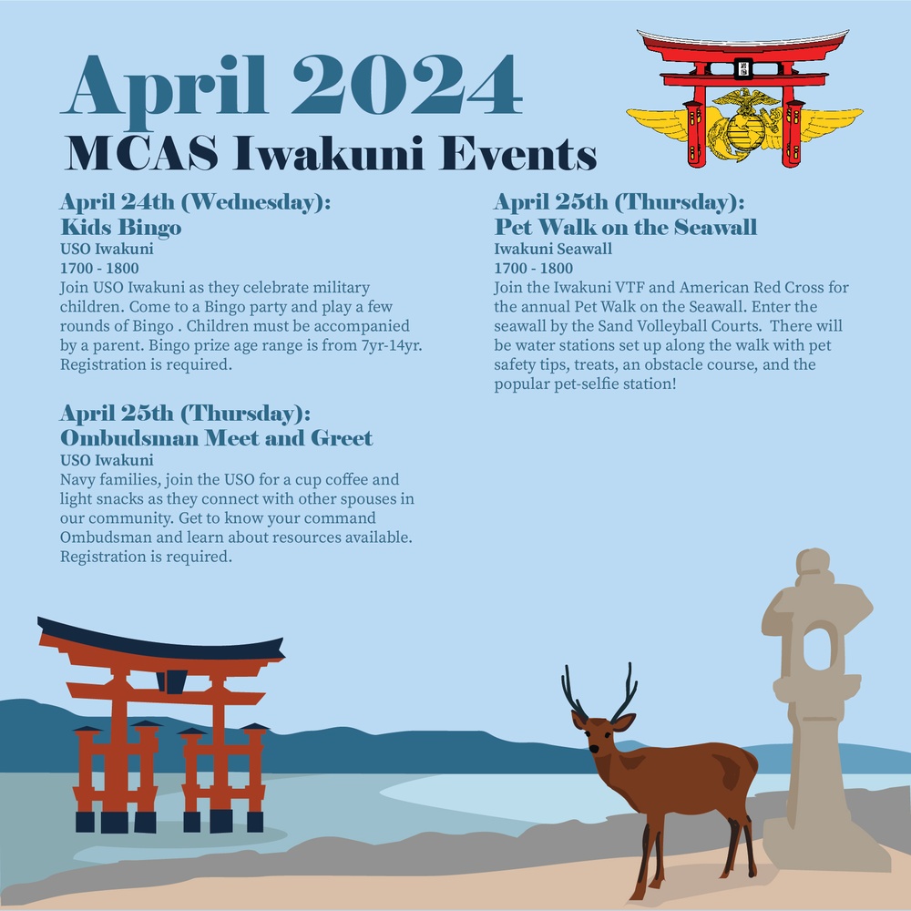 Marine Corps Air Station Iwakuni April 2024 calendar