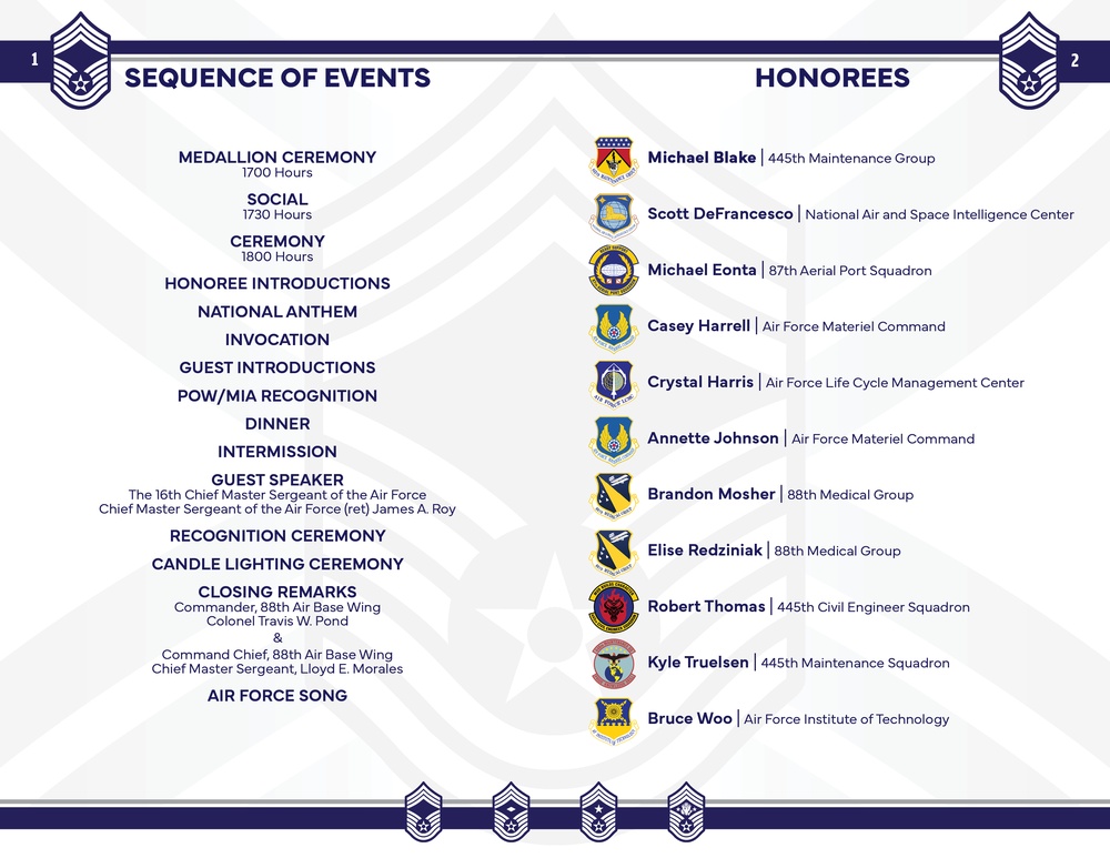 2024 Chief Recognition Ceremony Booklet: Page 1 &amp; 2