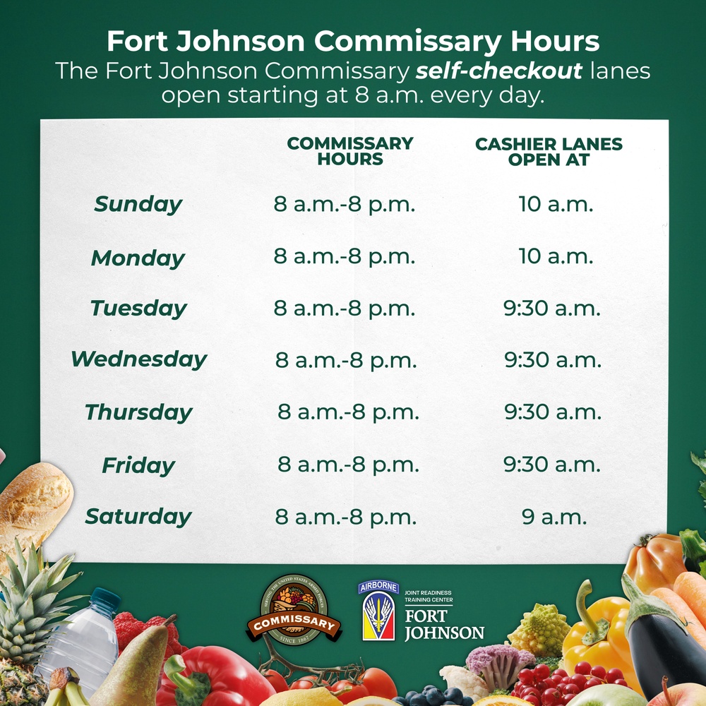 Fort Johnson Commissary Hours
