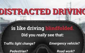 Distracted driving is like driving blindfolded
