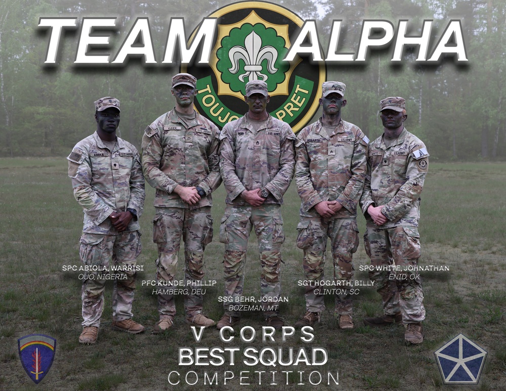 V Corps Best Squad Competition Team Graphic