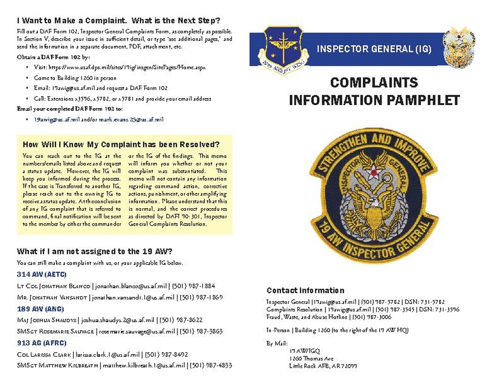 Informational Booklet for the Office of the Inspector General