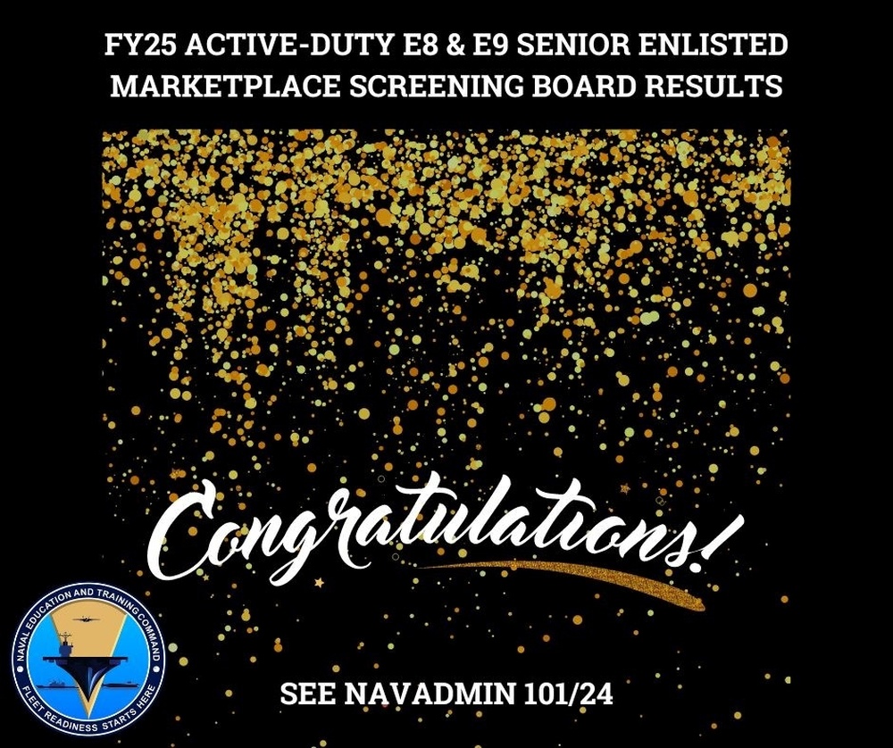 Navy Announces the Fiscal Year 2025 Active-Duty Navy E8 and E9 Screening Board Results