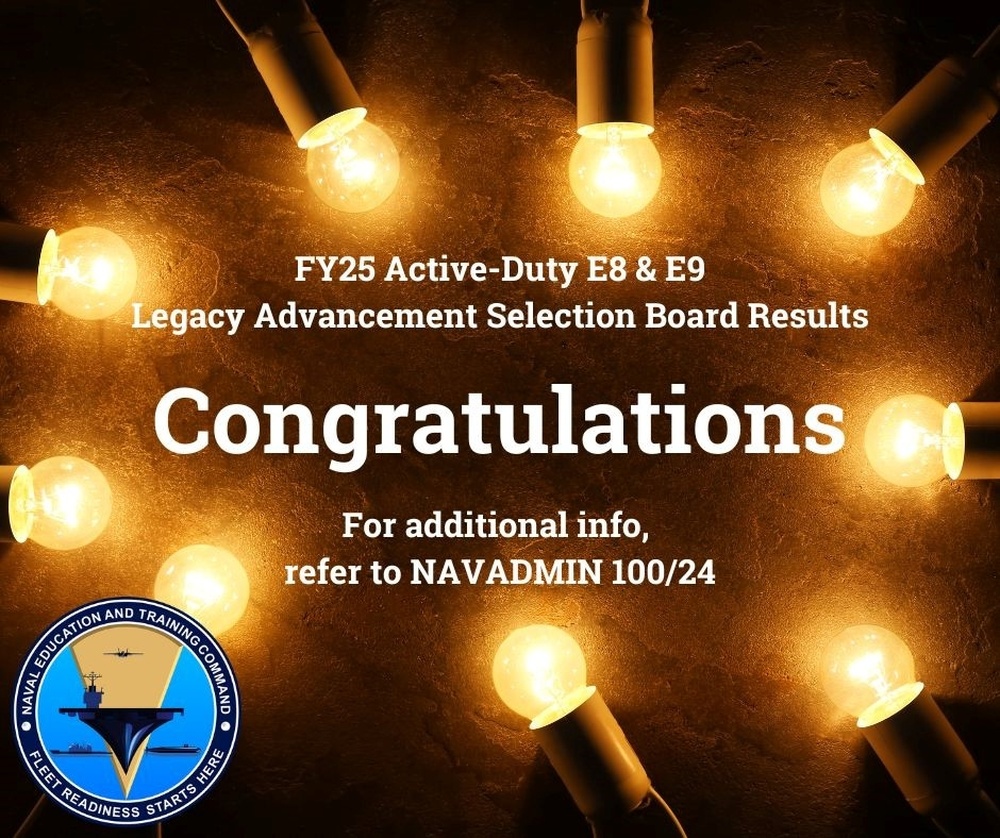 Navy Announces Fiscal Year 2025 Active-Duty Navy E8 and E9 Legacy Selection Board