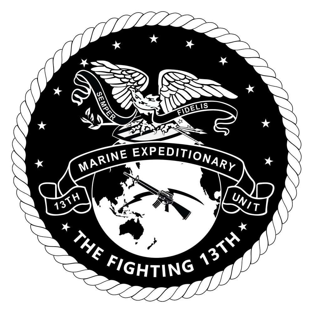 13th MEU black and white logo