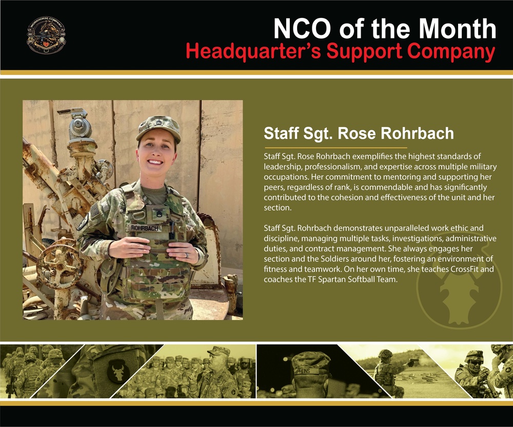 Headquarters Support Company NCO of the Month - April