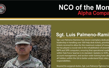 Alpha Company NCO of the Month - April