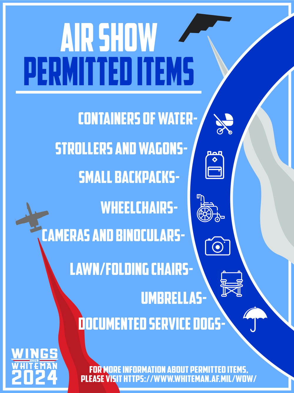 Wings Over Whiteman Permitted Items