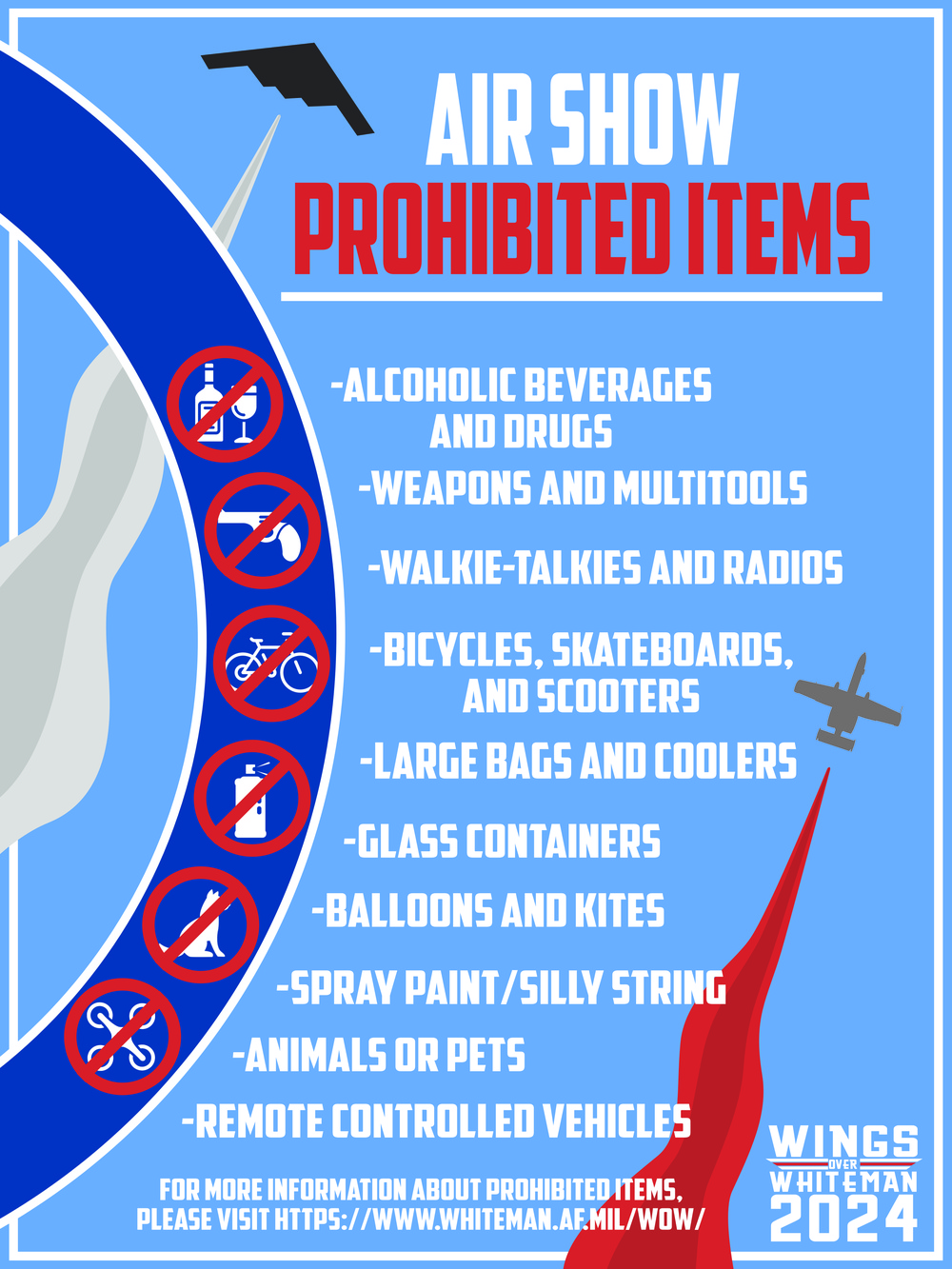 Wings Over Whiteman Prohibited Items