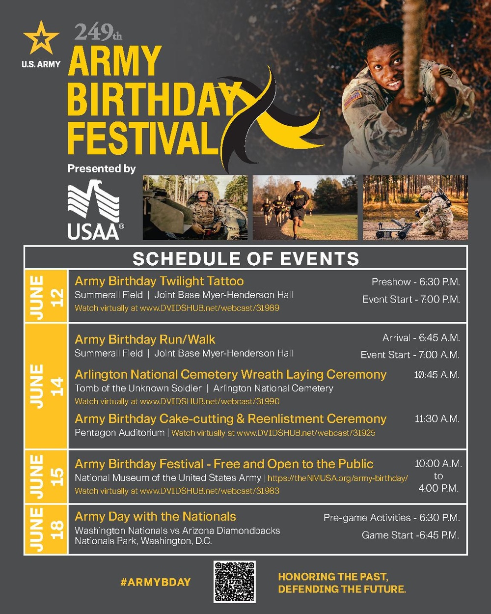 249th Army Birthday Week poster