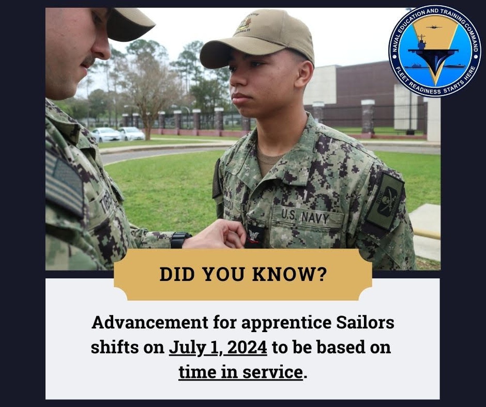 Advancement for Apprentice Sailors Shifts to Time in Service