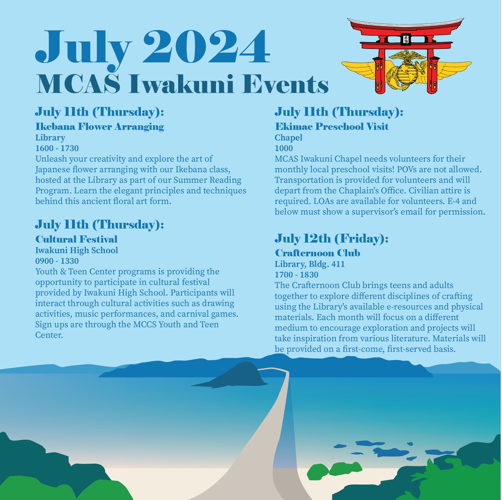 Marine Corps Air Station Iwakuni July 2024 Calendar