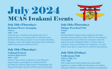 Marine Corps Air Station Iwakuni July 2024 Calendar