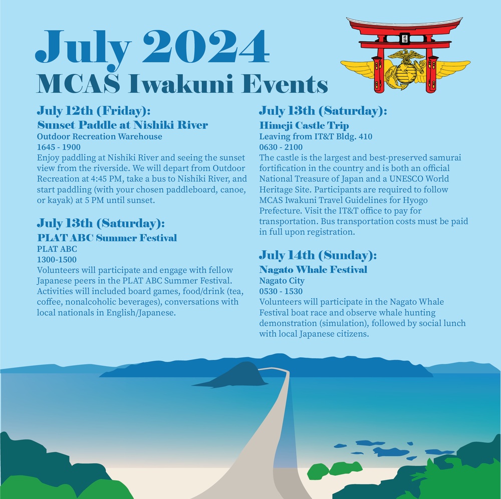 Marine Corps Air Station Iwakuni July 2024 Calendar