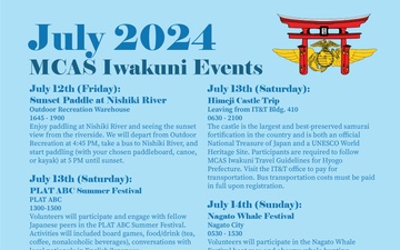 Marine Corps Air Station Iwakuni July 2024 Calendar