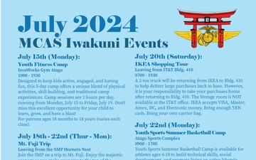 Marine Corps Air Station Iwakuni July 2024 Calendar