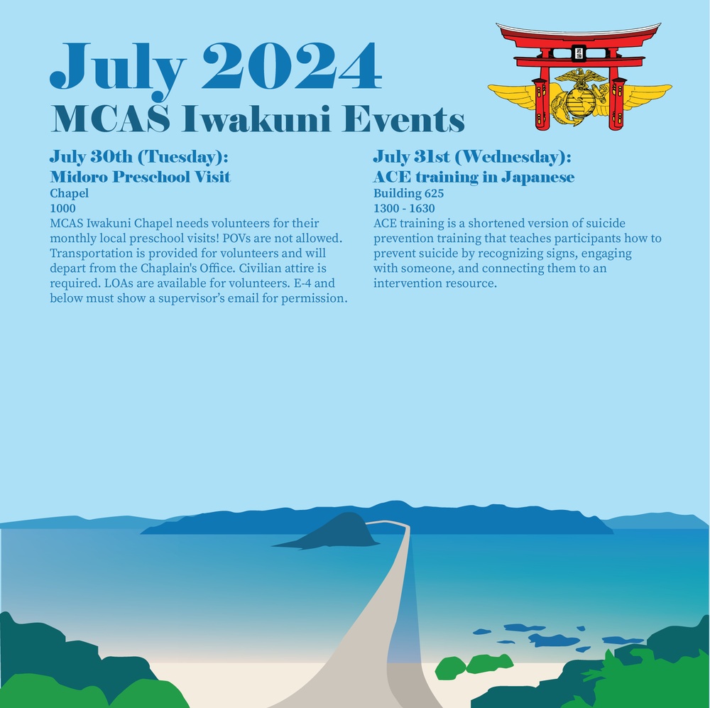 Marine Corps Air Station Iwakuni July 2024 Calendar