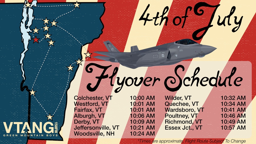 July 4th Flyover Route