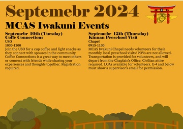 MCAS Iwakuni September Event Calendar 24